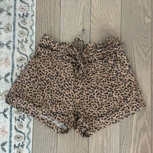 Aerie Brown Leopard Print High Waist Shorts